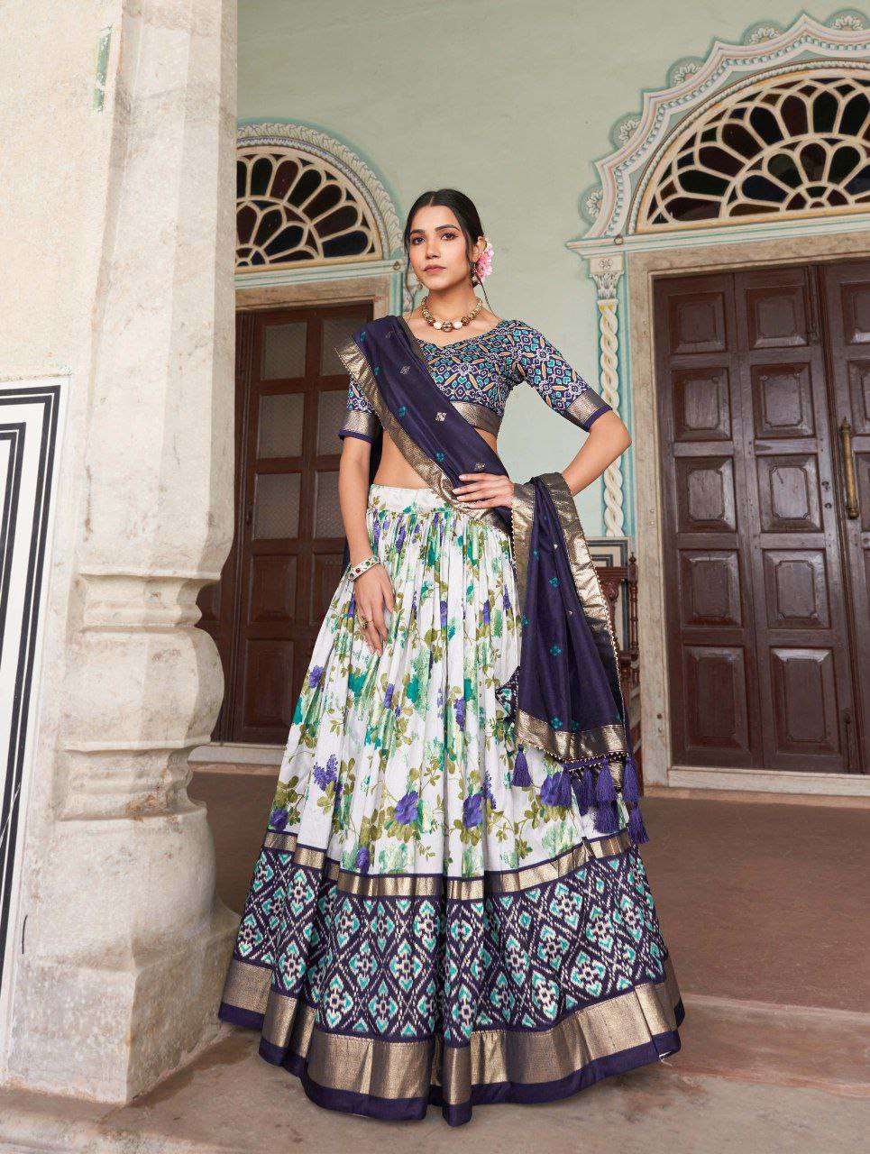 Women's Tussar Silk Patola Print Lehenga Choli with Dupatta ? Foil Work Stitched Lehenga Set - Image 6